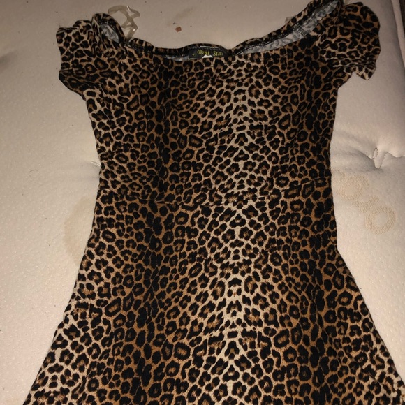 off the shoulder cheetah dress